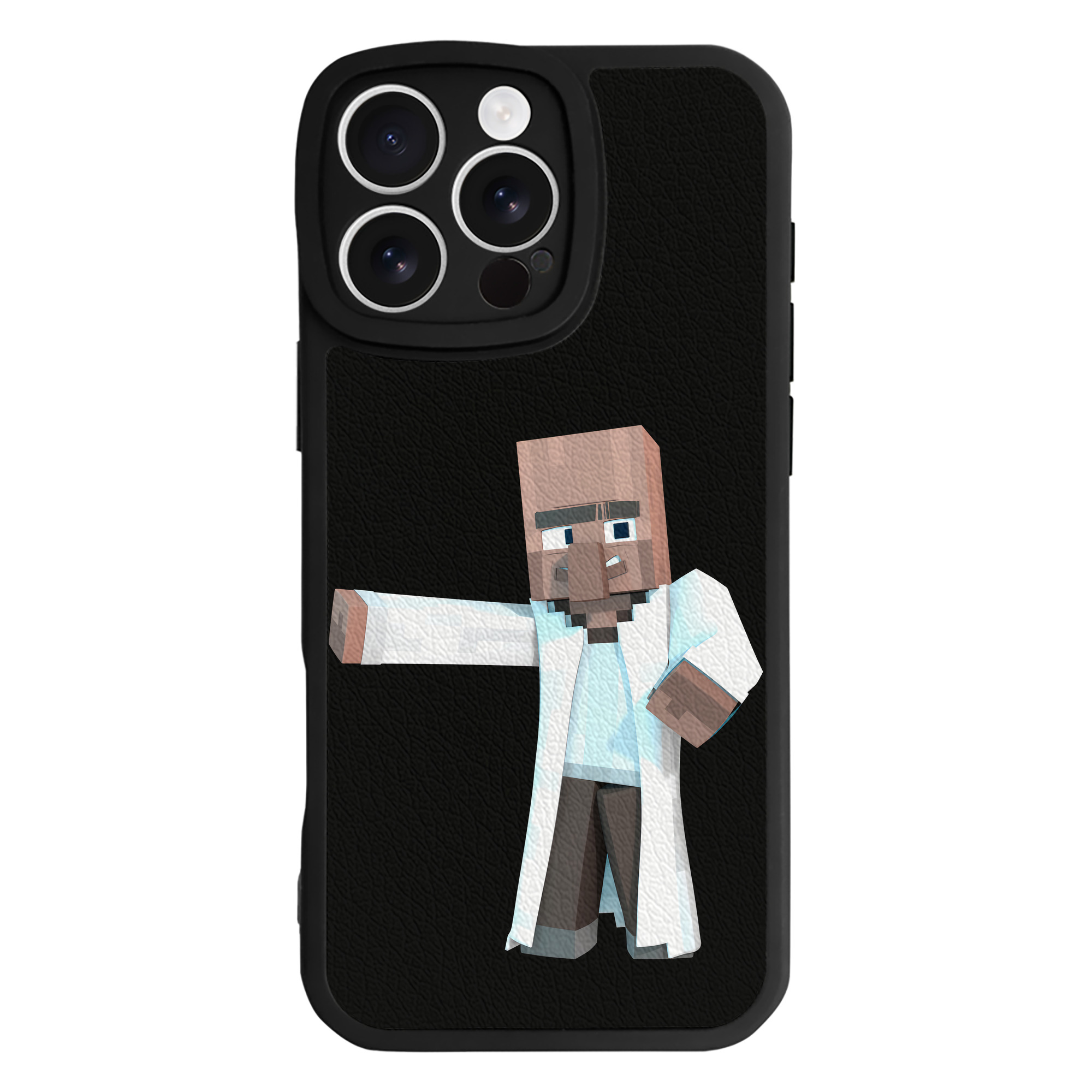 （画像用） マインクラフト ブロックの世界 Minecraft MC Block world 【iPhone 16シリーズ対応】シリコンスマホケース（レザー調） 材質：シリコン